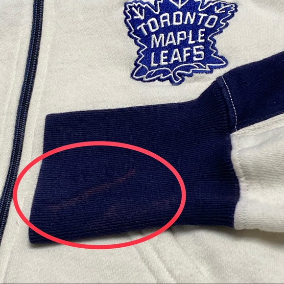 Rare Off-White Vintage Roots Toronto Maple Leafs Zip Up, L - Picture 14 of 16